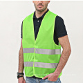 Safety Vest with 2 Reflective Tapes Hook & Loop Closure Customized Logo Red Fluorescent Cheap